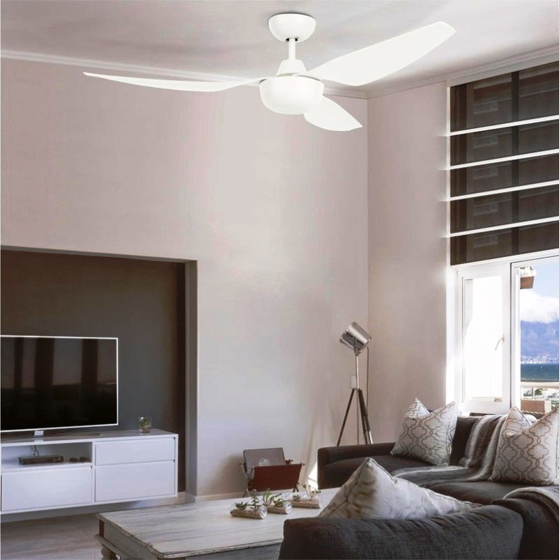 Brilliant 132cm White Centro AC Ceiling Fan/Suitable Coastal Areas Indoor /Outdoor