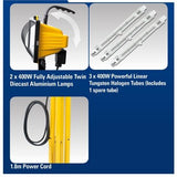 Arlec 1000W 3Globes Indoor/Outdoor Halogen Worklight With Tripod/Waterproof - TheITmart