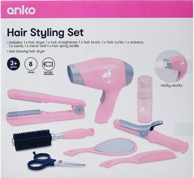 Kids Hair Styling Set With Light/Battery Operated/Suitable For 3+ years - TheITmart