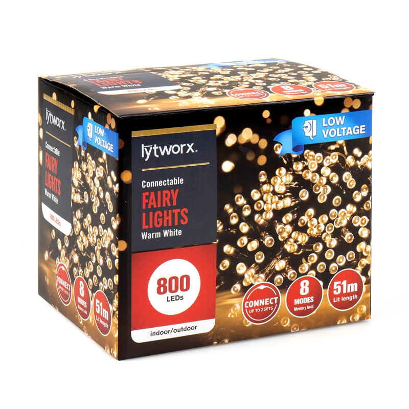 Lytworx 51m Low Voltage Warm White LED Connectable Fairy Lights - TheITmart