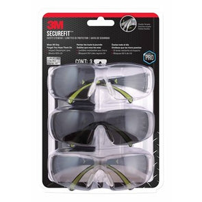 3M SecureFit 400 Series Safety Glasses - 3 Pack