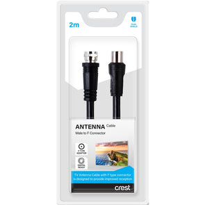 Crest Antenna Cable Dual Shield Male to F Connector 2m