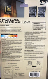 Click 4 Pack Evans Solar LED Wall Light