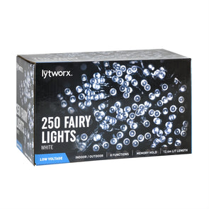 Lytworx 250 White / Warm White LED Fairy Party Lights / Low Voltage/ 8 Functions