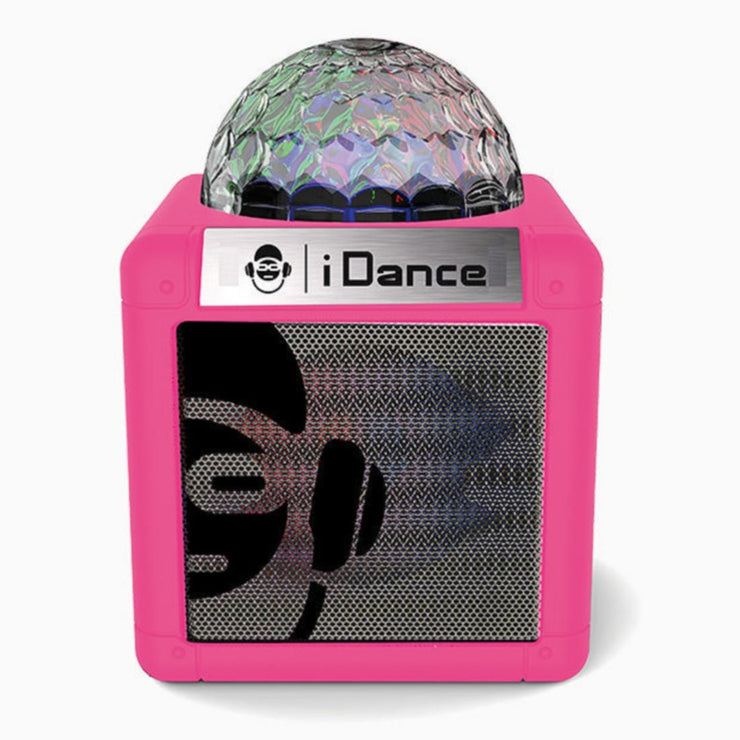 iDance Cube Bluetooth Party Speaker CN1/5W/Disco Ball- White / Pink