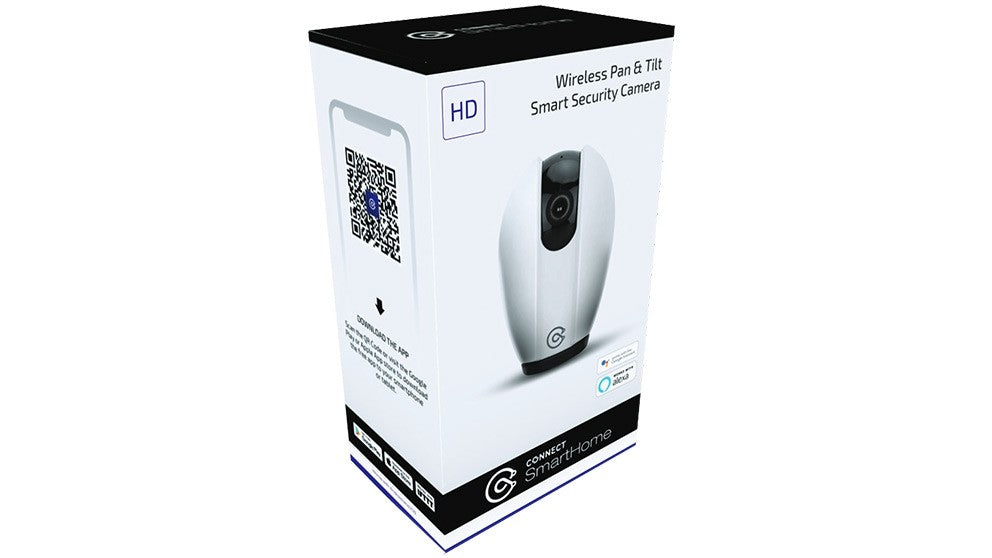Connect Smart Wireless Pan & Tilt Security Camera/Compatibility Alexa & GA