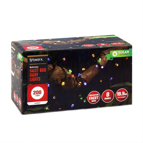 Lytworx 200 LED 19.9m Multicolour Facet Bud Solar Fairy Lights
