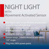 Arlec Clear Face Motion Sensor LED Night Light/Long Life Energy Saving LED - TheITmart