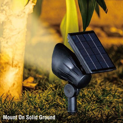 Luxzone 21cm 100lm LED Solar Spotlight With Telescopic Zoomable Light Focus - 2 Pack