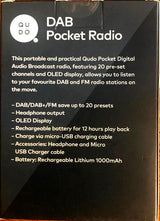 QUDO DAB Pocket Digital Audio Radio / OLED Display/ 20 Pre-Set Channels - TheITmart