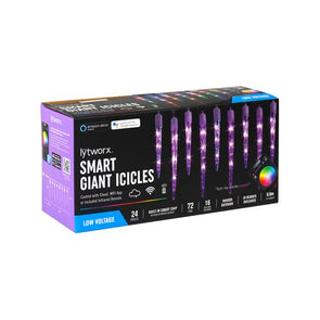 Lytworx Smart Giant Icicle Lights 24 Pack with Built-in Smart Chip