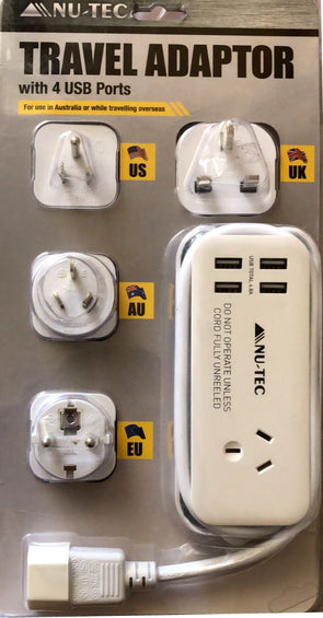 NU-TEC Travel Adaptor with 4 USB Ports