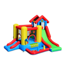 Swing Slide Climb Happy Hop 7-In-1 Inflatable Playhouse/ Multicolour