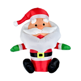 Click 80cm Festive Light Up Multi-Coloured Inflatable Santa