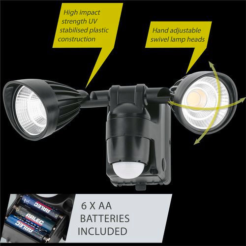 Arlec MAL634 6.5W LED Spotlight With 10m/120 Degree Sensor/500Lumen/Adj Timer