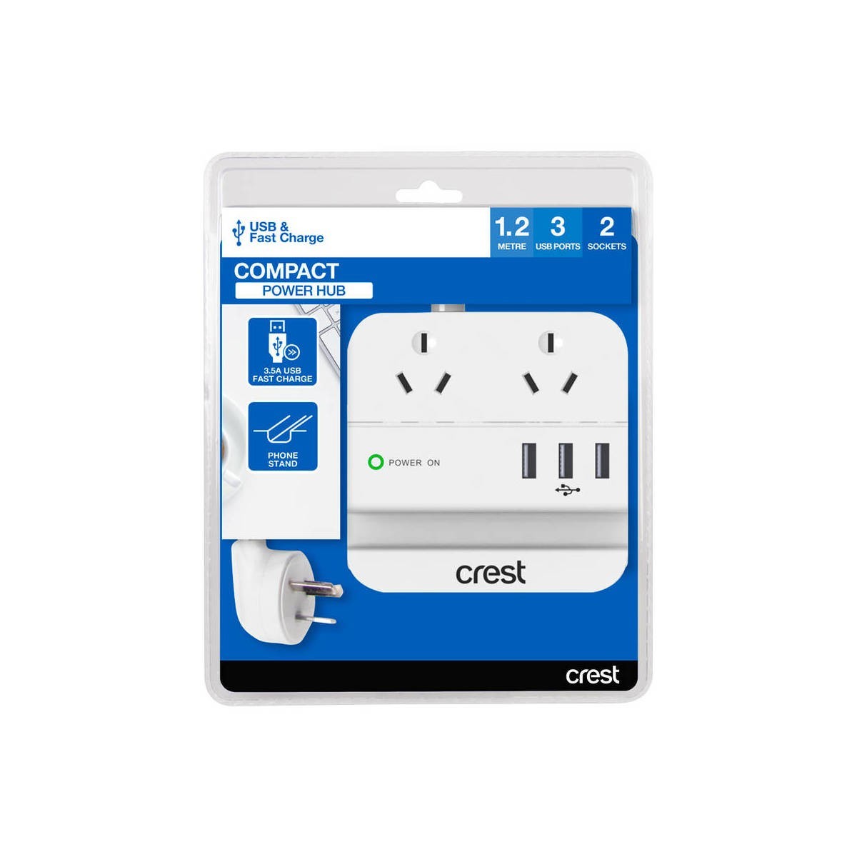 Crest 3 USB Power Board with Phone Stand - TheITmart