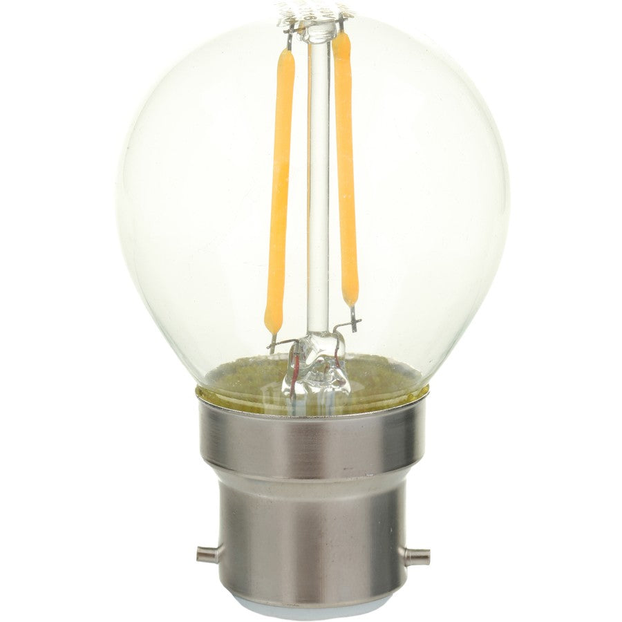 Mirabella LED BC Round 2W Warm White Globe - 2 Pack - TheITmart