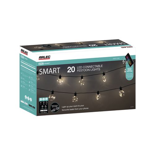 Arlec 20 Warm White Smart LED Low Voltage Connectable Festoon Lights - TheITmart