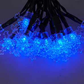 Low Voltage 25 Snowflake String Lights - Assorted* / White or Blue