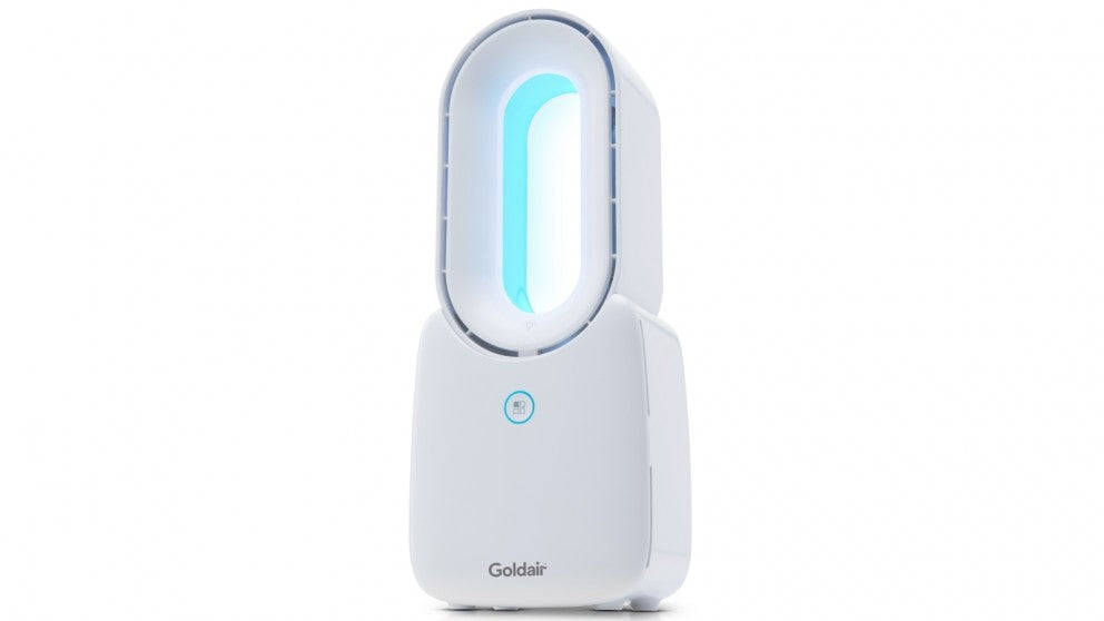 Goldair Bladeless Colour Changing Personal Desk Fan - White / 3 Speed Settings