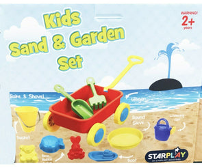 10pc Kids Sand & Garden Set Pretend Play/Beach/Shovel/Bucket/Rack/Watering Can