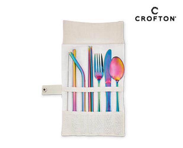 Reusable Cutlery 7 Piece Set - Black/White/Multi-Color/Gold