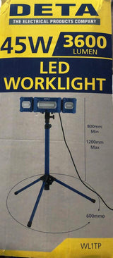 DETA 45W 3600Lumen LED Work Light Kit with Head Lamp & Carry Case
