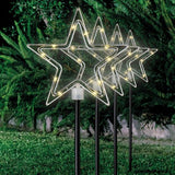 Lytworx Festive 50cm Solar Star Stake Lights Warm White - 4 Pack