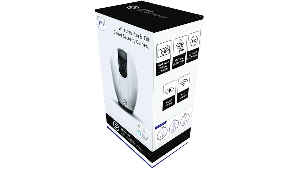 Connect Smart Wireless Pan & Tilt Security Camera/Compatibility Alexa & GA