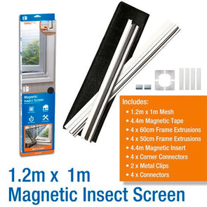 Permastik 1.2m x 1m Black Magnetic Insect Screen / Easy DIY installation