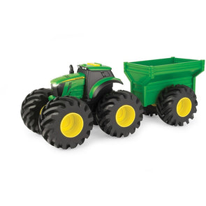John Deere Monster Treads Lights and Sounds Tractor with Wagon/ Ages 3+