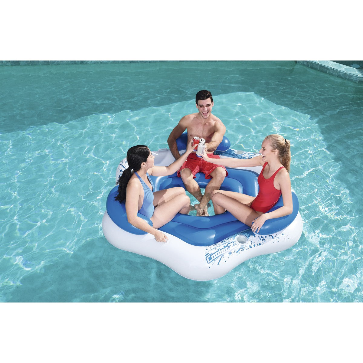 Bestway Island Lounge - White / with Heavy Duty Repair Patch - TheITmart