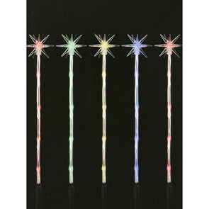 Mirabella Christmas Solar Power Multi-Colour Starburst Garden Stakes - 5 Pack