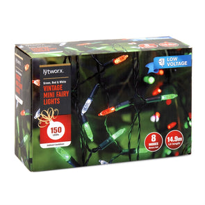 Lytworx 14.9m Low Voltage Festive Vintage Mini 150 LED Fairy Lights