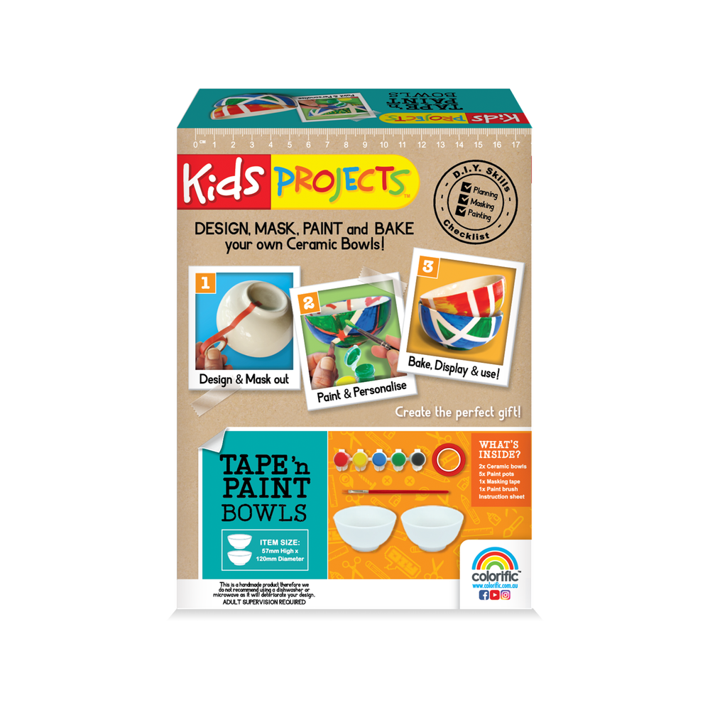 Kids Projects Tape 'n Paint Bowls/ Suitable for Ages 8+ Years