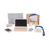 15 Pieces Wooden Work from Home Pretend Play Set/Suitable for 3+ Years