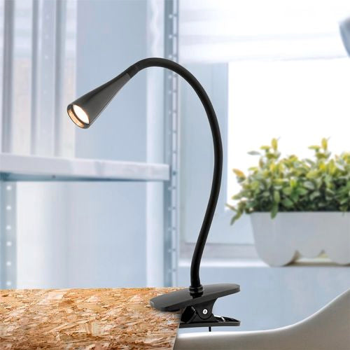 Verve Design 23.5cm Black LED Dale Clip Lamp/Flexible Goose Neck