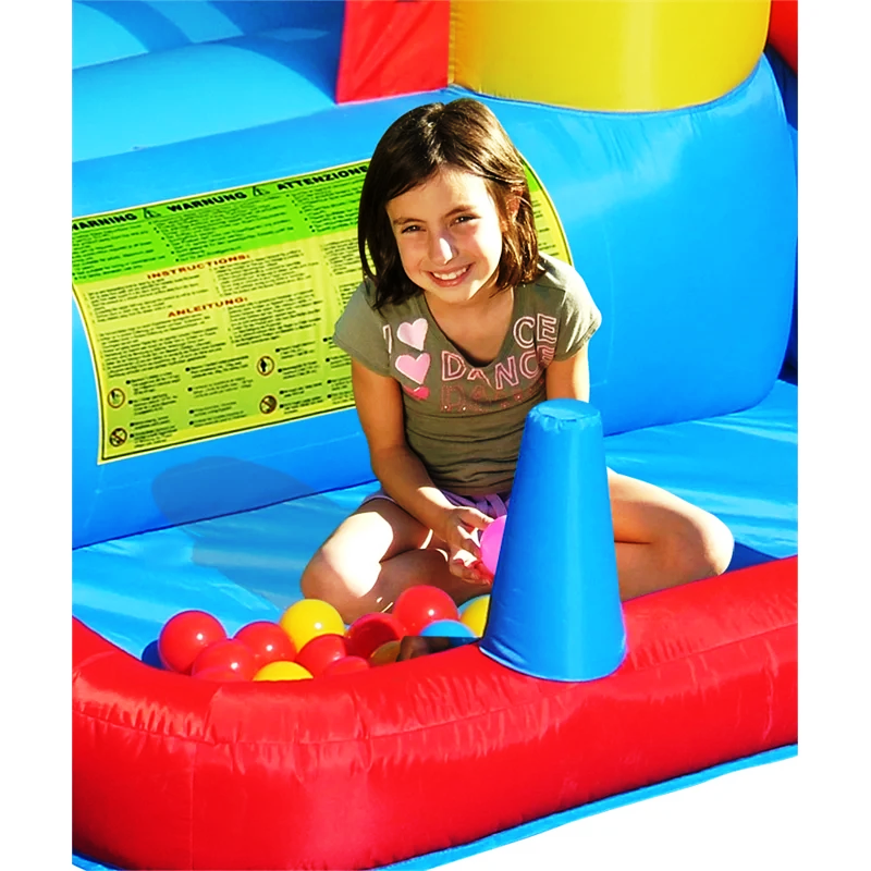 Swing Slide Climb Happy Hop 7-In-1 Inflatable Playhouse/ Multicolour