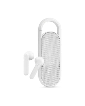 True Wireless Portable Speaker & Earbuds - White