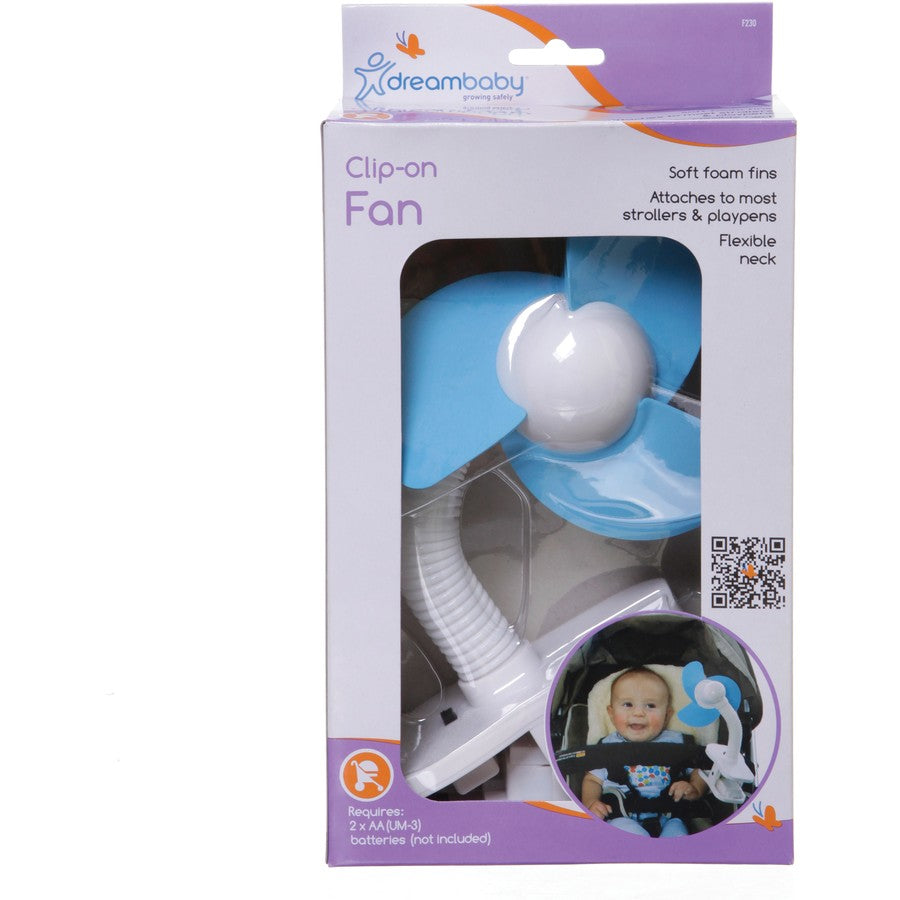 Dreambaby Clip-On Stroller Fan - Black / White / Pink / Blue - TheITmart