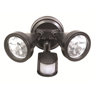 Brilliant 240V Lamy Twin Black Security Sensor Flood Light