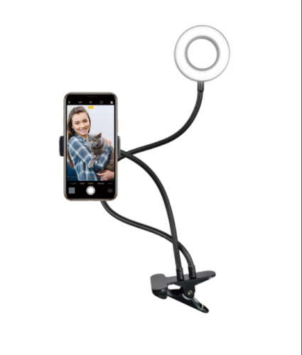 Selfie Ring Light With Table Clip / Adjustable Lighting Temperature
