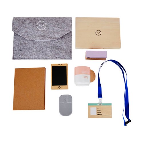 15 Pieces Wooden Work from Home Pretend Play Set/Suitable for 3+ Years