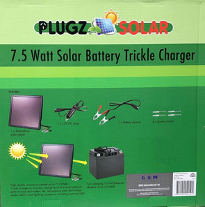PLUGZ SOLAR 7.5W Solar Battery Trickle Charger / Environment Friendly - TheITmart