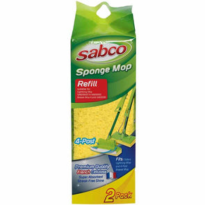 Sabco Sponge Mop Twin Refill 2 Pack / 100% cellulose