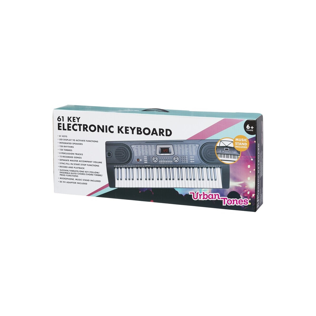 Urban Tones 61 Key Electronic Keyboard - TheITmart
