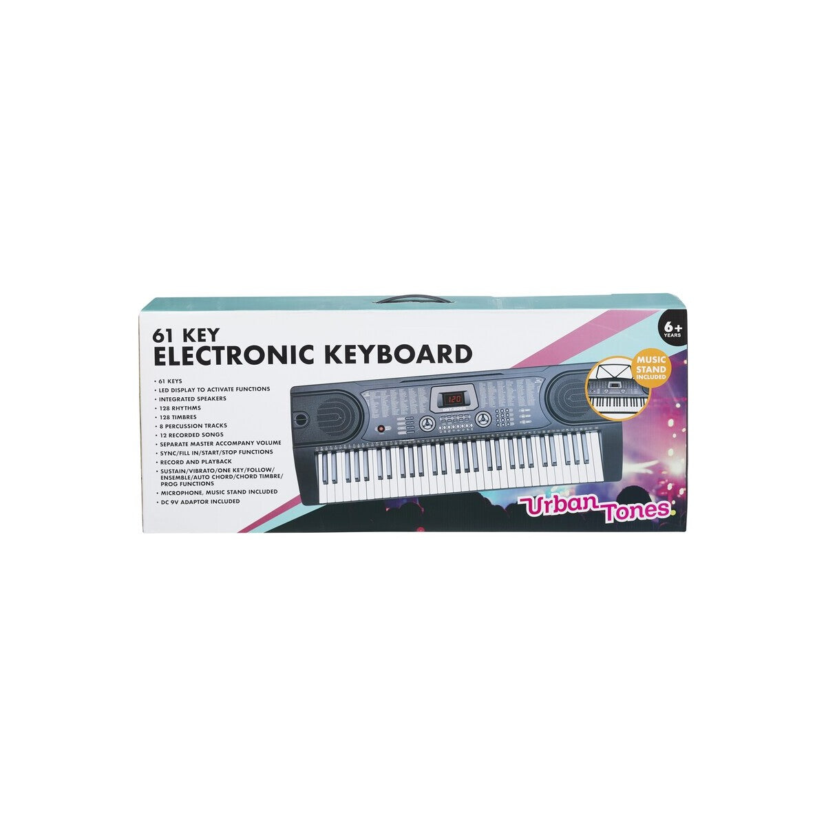 Urban Tones 61 Key Electronic Keyboard - TheITmart