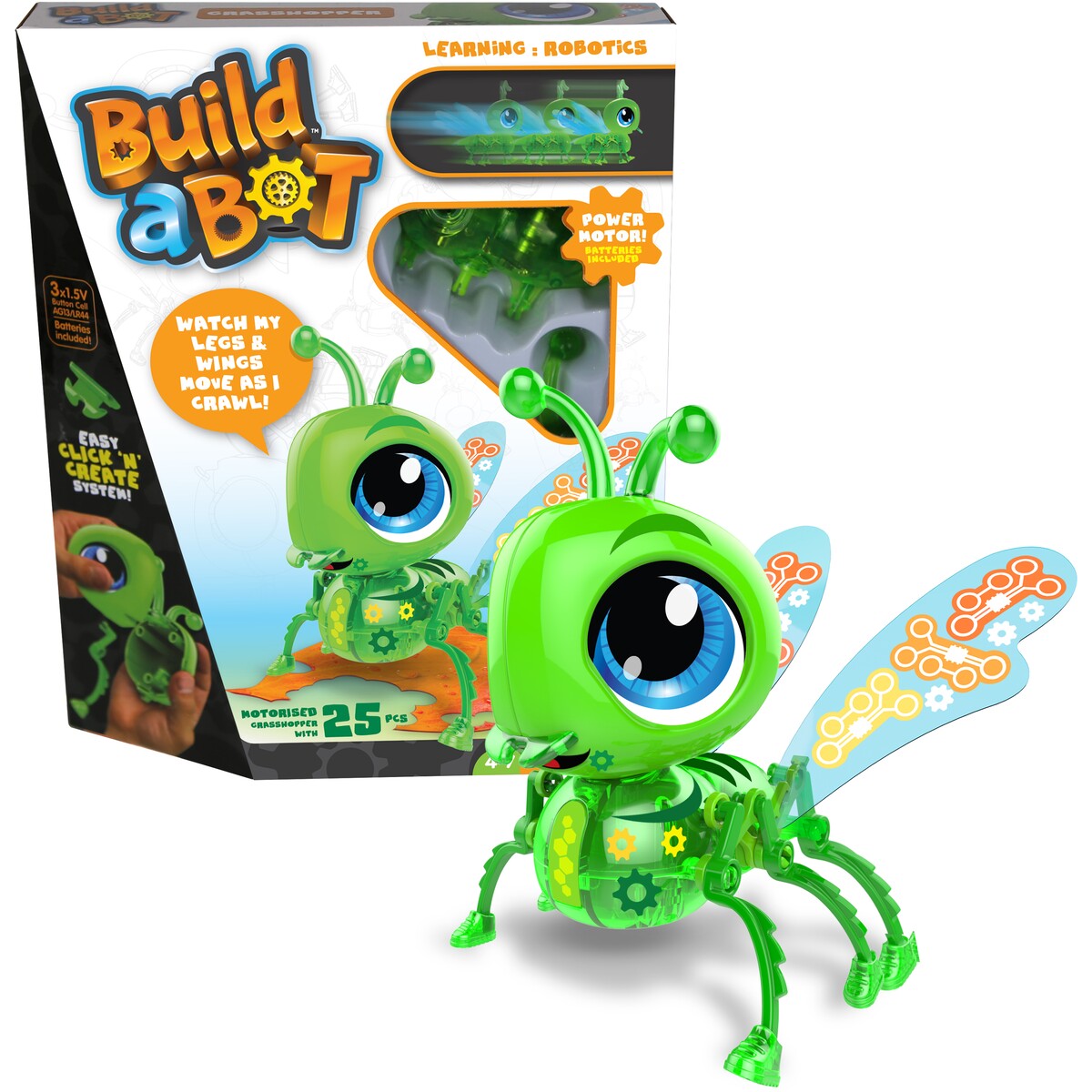 Build a Bot Bugs - Green Grasshopper