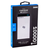 Laser 10000mAh Power Bank with 3-in-1 Cable - Black- Pink - White - TheITmart