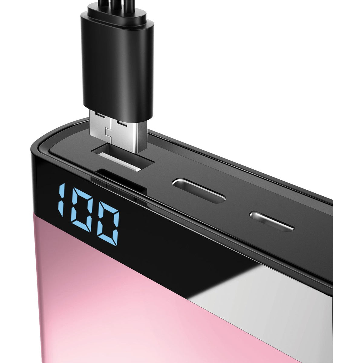 Laser 10000mAh Power Bank with 3-in-1 Cable - Black- Pink - White - TheITmart